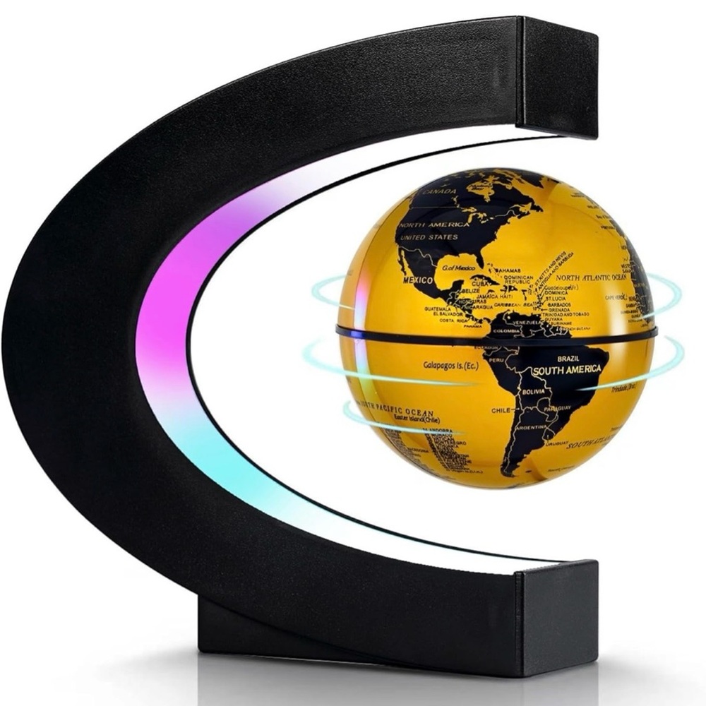 ✨ Levitating LED World Globe Desk Sculpture | Modern Floating Globe Décor